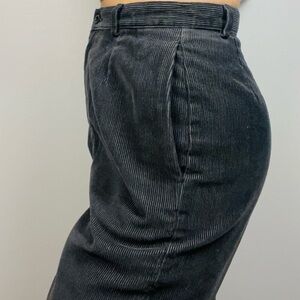 Vintage Land’s End Corduroy Trousers | Dark Grey | Size 10 Tall | 90s Classic Fi